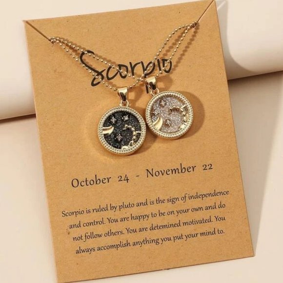 Jewelry - 2pc Scorpio Zodiac Golden Necklaces